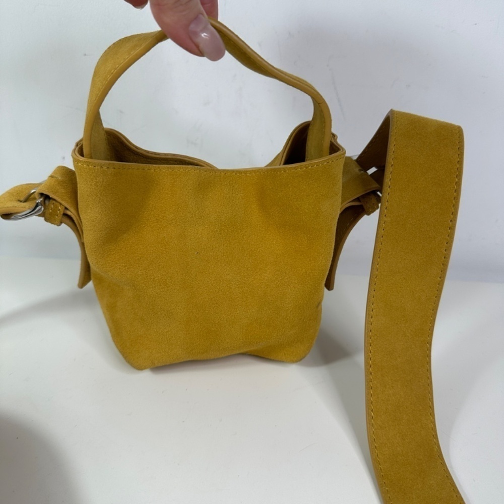 Urban Outfitters Mustard Suede Micro Bag With Straps Crossbody - Picture 2 of 12